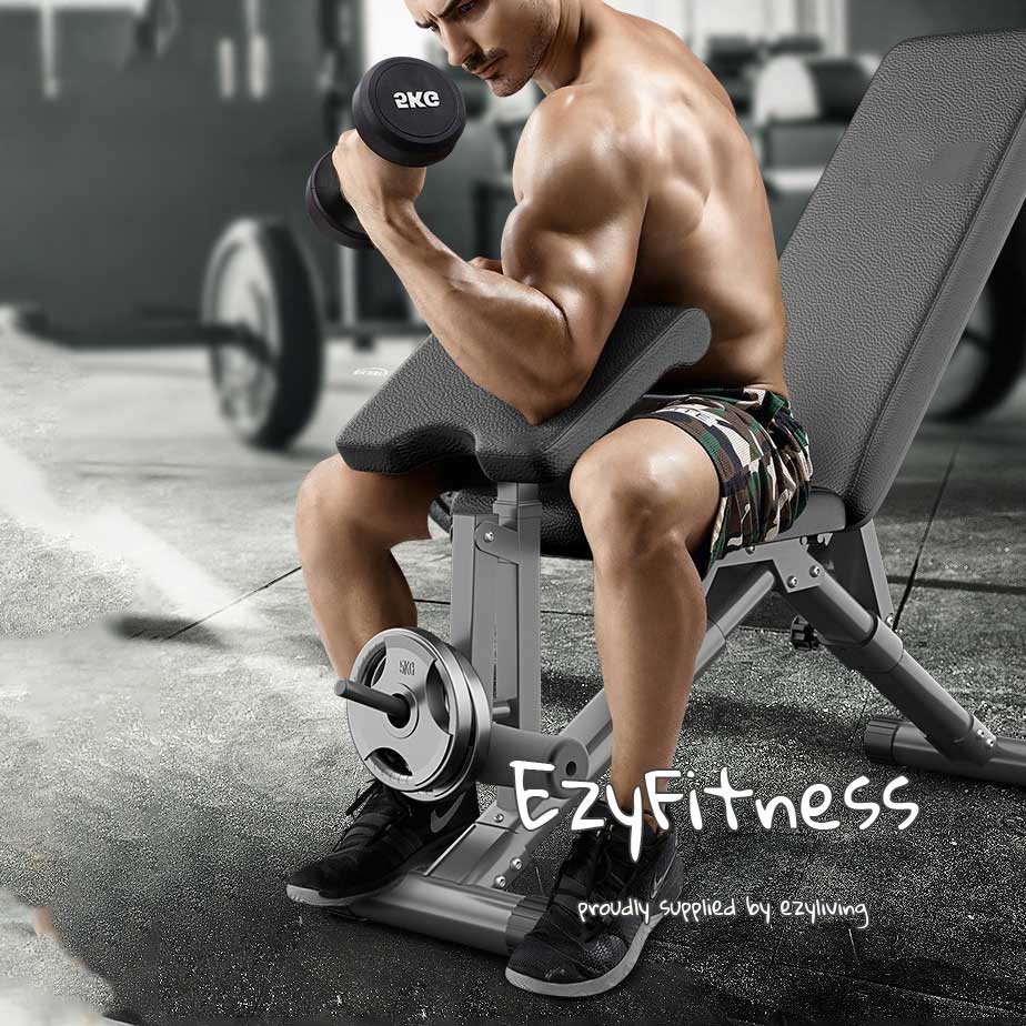 Foldable Bench with Preachers Curl (EZ001) - www.ezyliving.co.nz