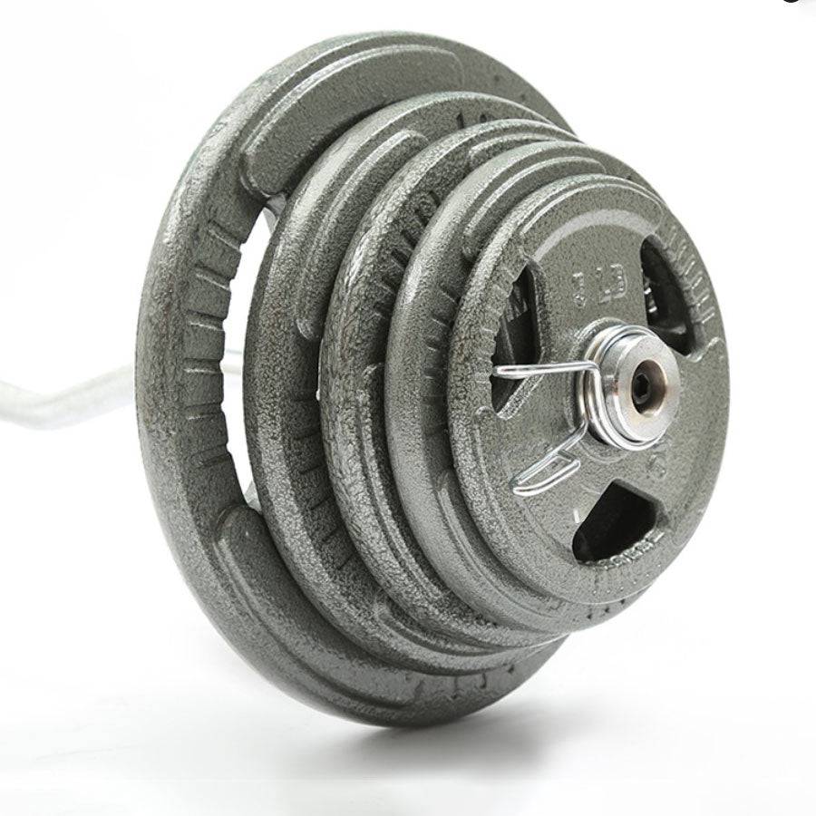 35KG Weights Combo: 30KG Casted Metal Plates + 1.2m Curl Bar (4ft) Standard 25mm (EZ035C30KG-031-2) - www.ezyliving.co.nz