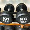 390KG Round Black Rubber Dumbbells with Dumbbell Rack (Thick Handle 12pairs) - www.ezyliving.co.nz