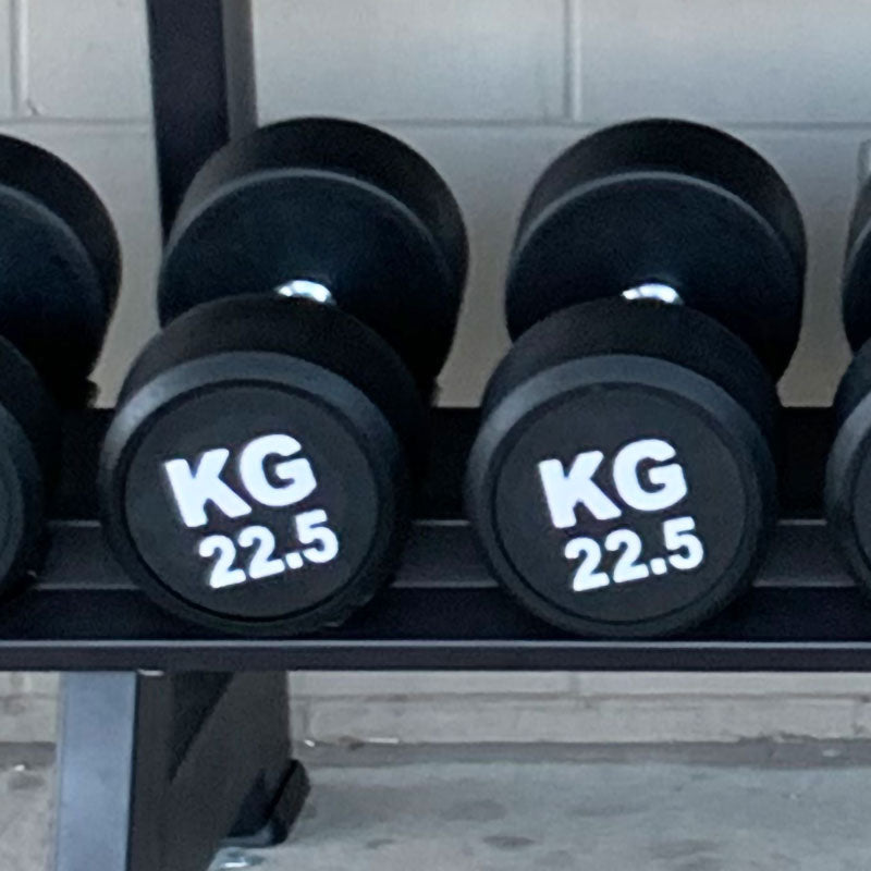 22.5KGx2 Rubber Round Dumbbells Black (EZ037-9x2) Thick Handle 33mm - www.ezyliving.co.nz