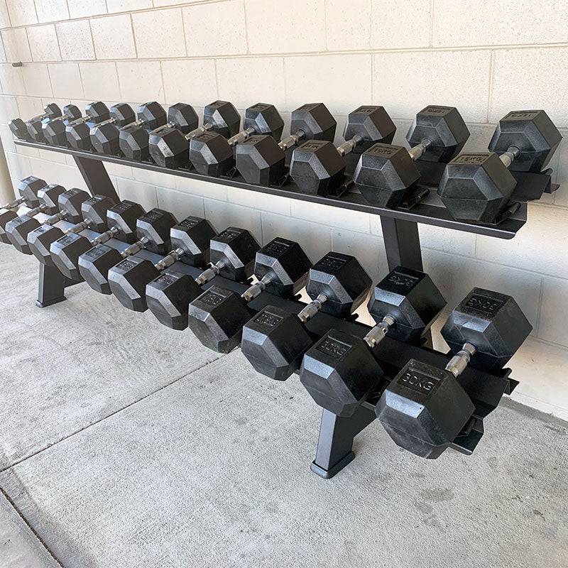 5KGx2 Hex Dumbbells /Black Rubber Dumbbells by EzyFitness (EZ039-2x2) - www.ezyliving.co.nz