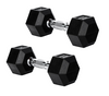 15KGx2 Hex Dumbbells /Black Rubber Dumbbells by EzyFitness (EZ039-6x2) - www.ezyliving.co.nz
