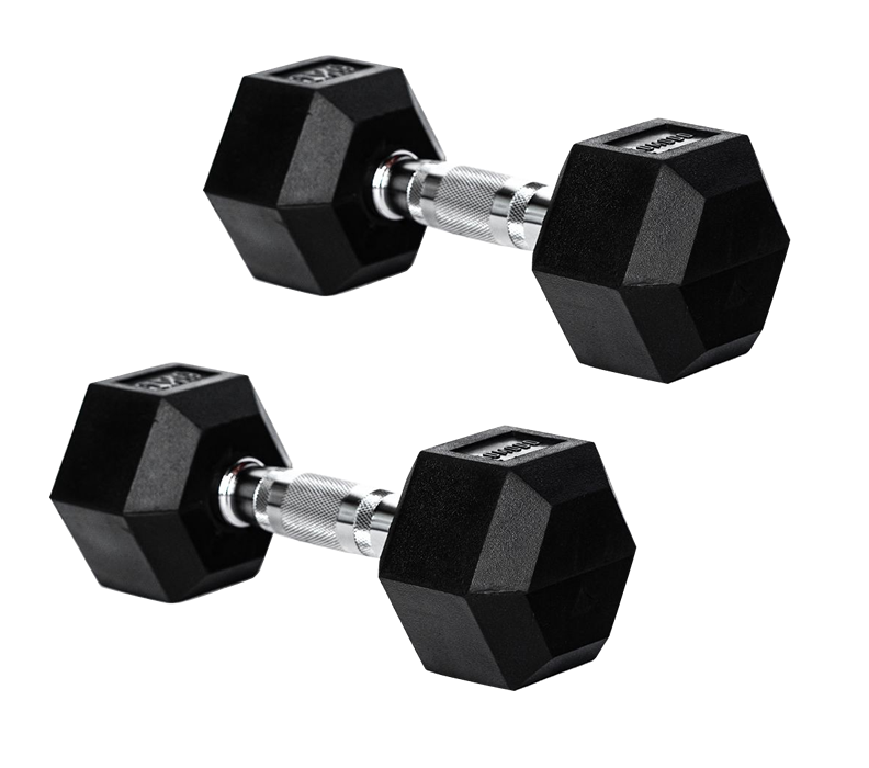 15KGx2 Hex Dumbbells /Black Rubber Dumbbells by EzyFitness (EZ039-6x2) - www.ezyliving.co.nz