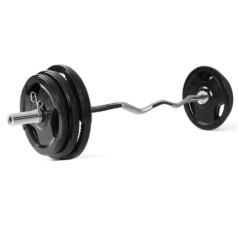 39KG COMBO: Olympic Curl Bar 1.5m + 30KG Rubber Weights (EZ043C30KG-040-4) - www.ezyliving.co.nz