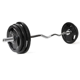 39KG COMBO: Olympic Curl Bar 1.5m + 30KG Rubber Weights (EZ043C30KG-040-4) - www.ezyliving.co.nz
