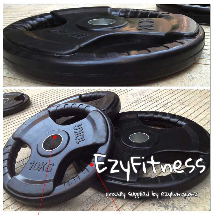 2.5KGx2 Tri-Grip Rubber Plates Weights 50mm Olympic (EZ043-1x2) (EZ043-1) - www.ezyliving.co.nz