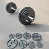 90KG Cast Metal Plates+2.2m Olympic Barbell Bar(16KG) EZ059C90KG-040-6 - www.ezyliving.co.nz