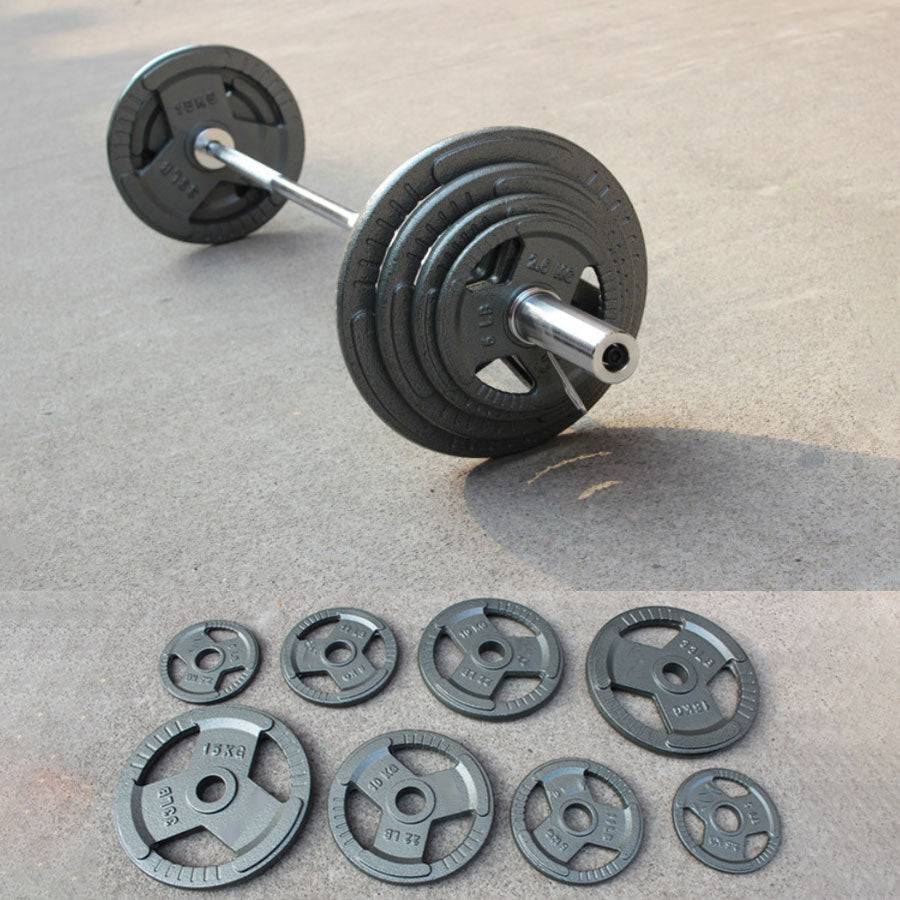 90KG Cast Metal Plates+2.2m Olympic Barbell Bar(16KG) EZ059C90KG-040-6 - www.ezyliving.co.nz