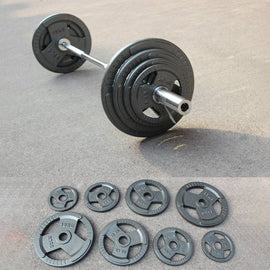 90KG Cast Metal Plates+2.2m Olympic Barbell Bar(16KG) EZ059C90KG-040-6 - www.ezyliving.co.nz