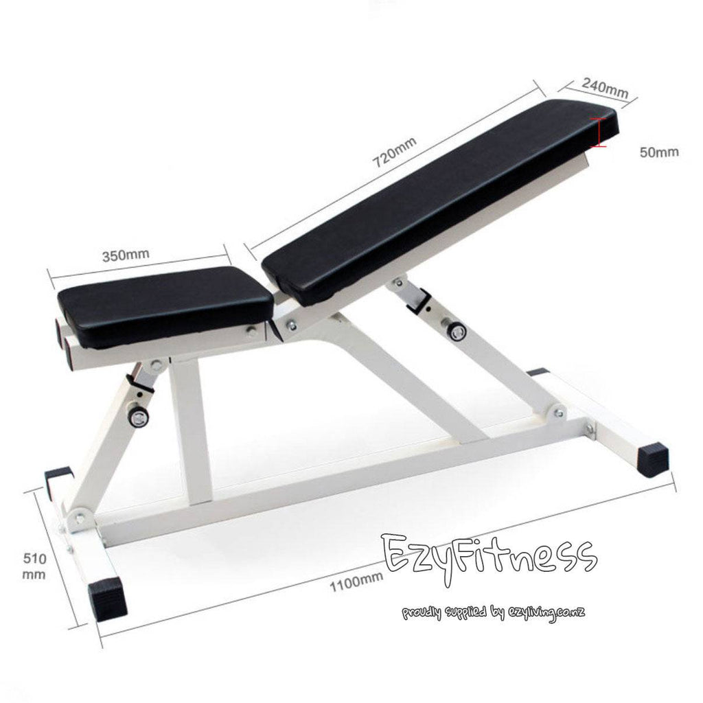 Squat Rack+Foldabele Bench+2.2m Bar 16KG+50kg weight Home Gym (EZ062+053+66KG) - www.ezyliving.co.nz