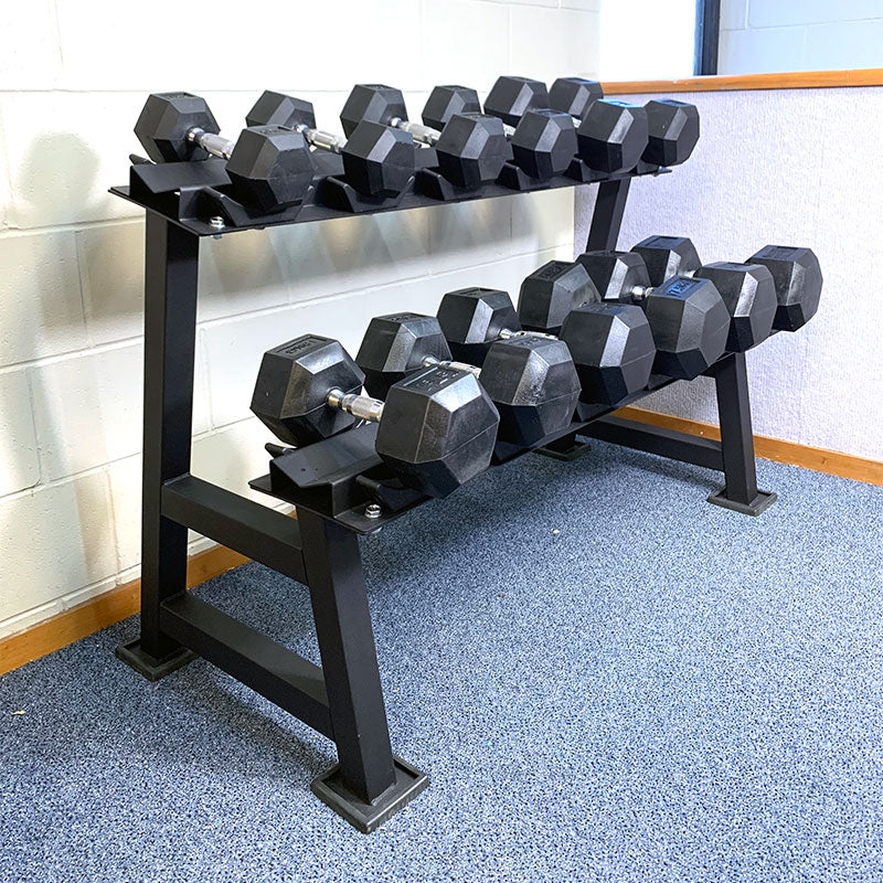 15KGx2 Hex Dumbbells /Black Rubber Dumbbells by EzyFitness (EZ039-6x2) - www.ezyliving.co.nz