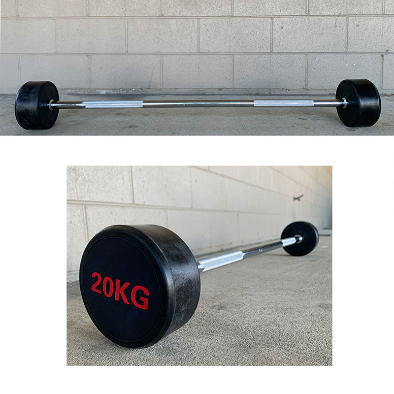 Fixed Barbell (EZ129-B) BLACK with RED - www.ezyliving.co.nz