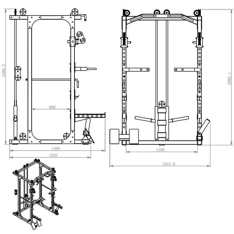 Power Cage with Adjustable Pully Multi Function Heavy Duty (2.1m) (EZ231) - www.ezyliving.co.nz