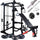 Power Cage with Pully+Adjustable Bench+80KG Plates+Barbell Bar (Heavy Duty 2.1m) - www.ezyliving.co.nz