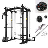 Power Cage (Pully 2.1m)+Olympic Bar 2.2m 20KG+100kg Weights Plates (5KG-20KG x2) - www.ezyliving.co.nz