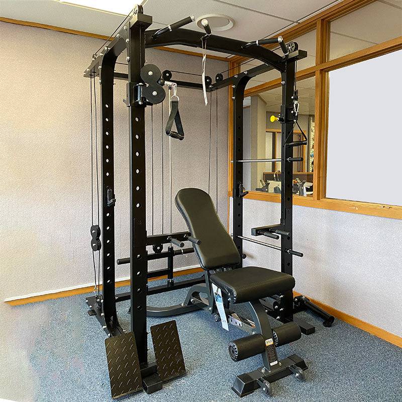 Power Cage (Fly 2.1m)+Adjustable Bench+100KG Weight Plate+700lbs Barbell Bar - www.ezyliving.co.nz