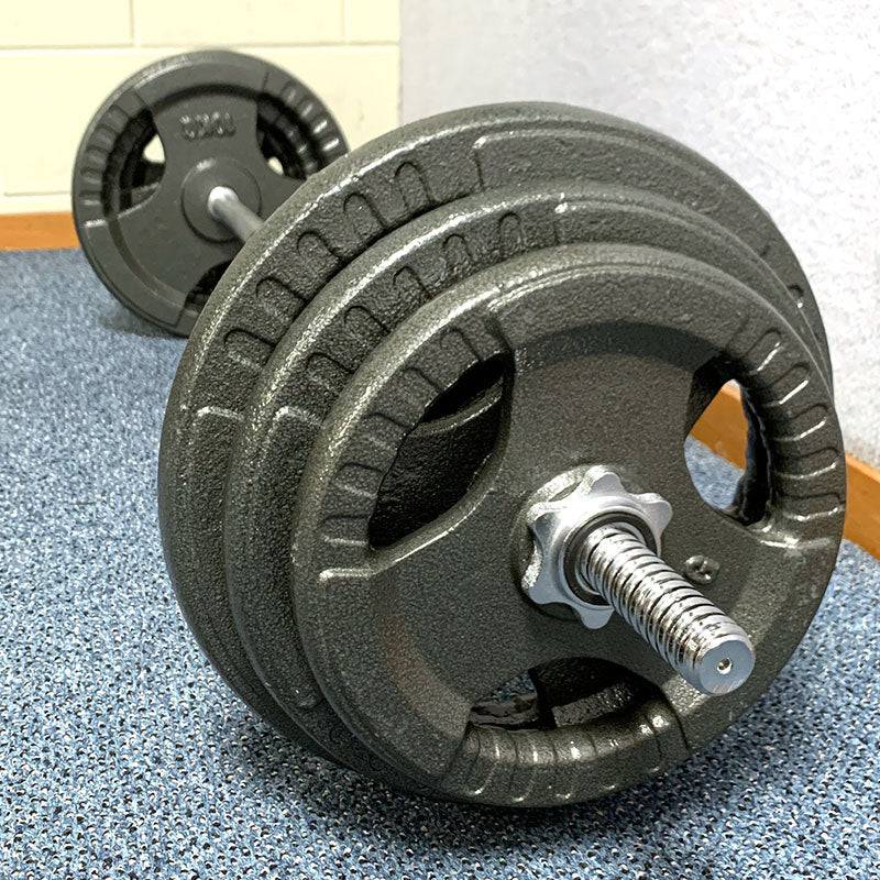 45KG Weights Combo: 40KG Casted Metal Plates + 1.2m Bar (4ft) Standard 25mm (EZ035C40KG-031-1) - www.ezyliving.co.nz