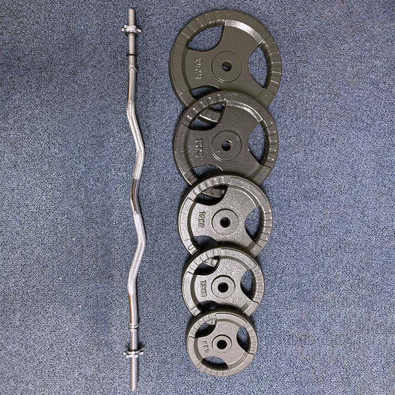 45KG Weights Combo: 40KG Casted Metal Plates + 1.2m Curl Bar (4ft) Standard 25mm (EZ035C40KG-031-2) - www.ezyliving.co.nz