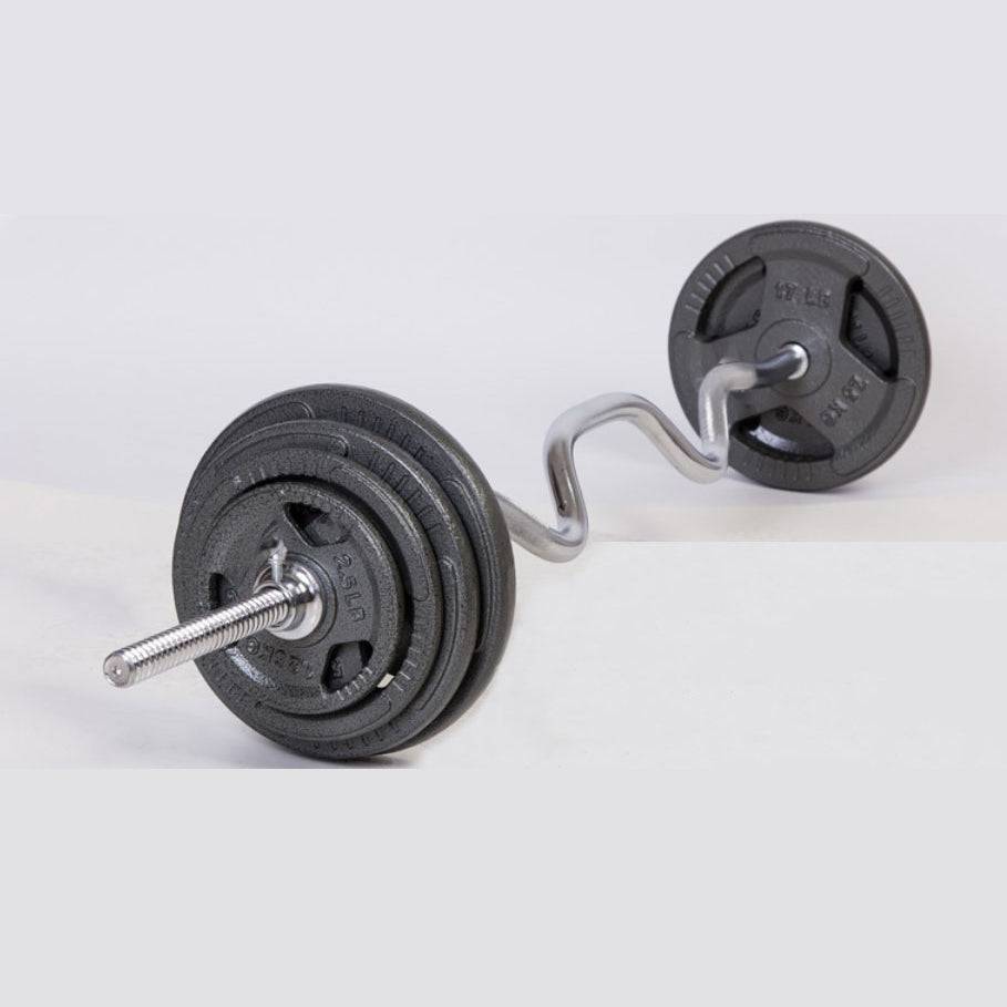 45KG Weights Combo: 40KG Casted Metal Plates + 1.2m Super Curl Bar (4ft) Standard 25mm (EZ035C40KG-031-3) - www.ezyliving.co.nz