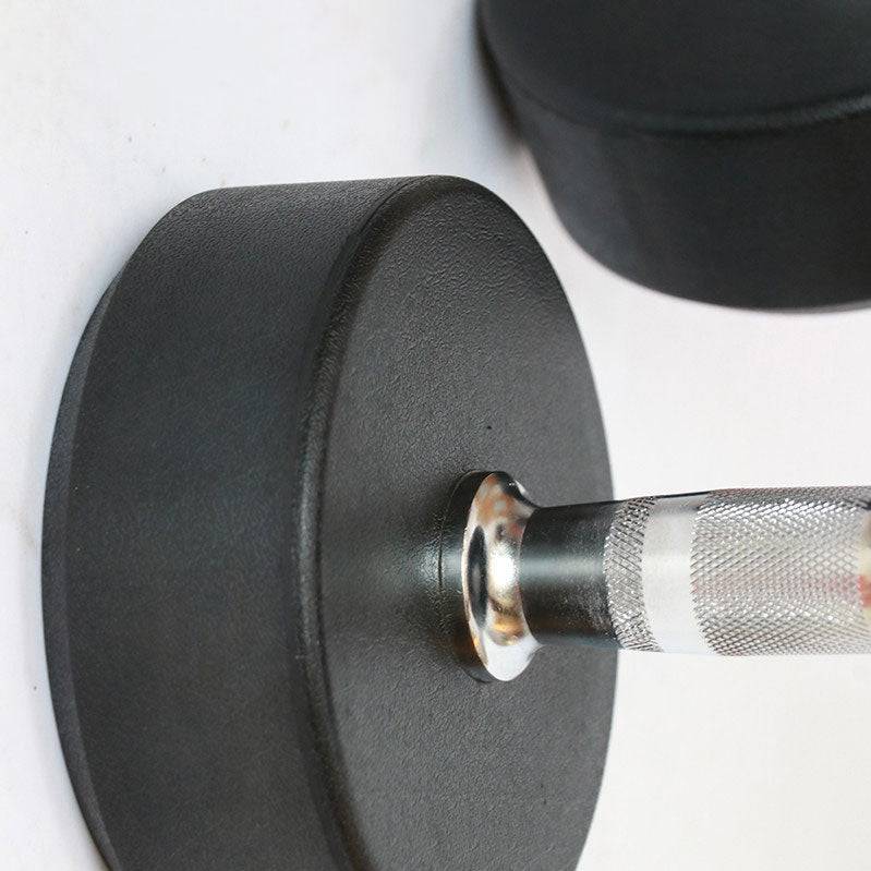 15KGx2 Rubber Round Dumbbells Black (EZ037-6x2) Thick Handle 33mm - www.ezyliving.co.nz