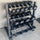 225KG Round Black Rubber Dumbbells+3-Tire Rack (EZ037C225KG-047) Thick Handle 33mm 6 pairs - www.ezyliving.co.nz
