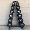 135KG Round Black Rubber Dumbbells+Dumbbell Rack (6 pairs) - www.ezyliving.co.nz