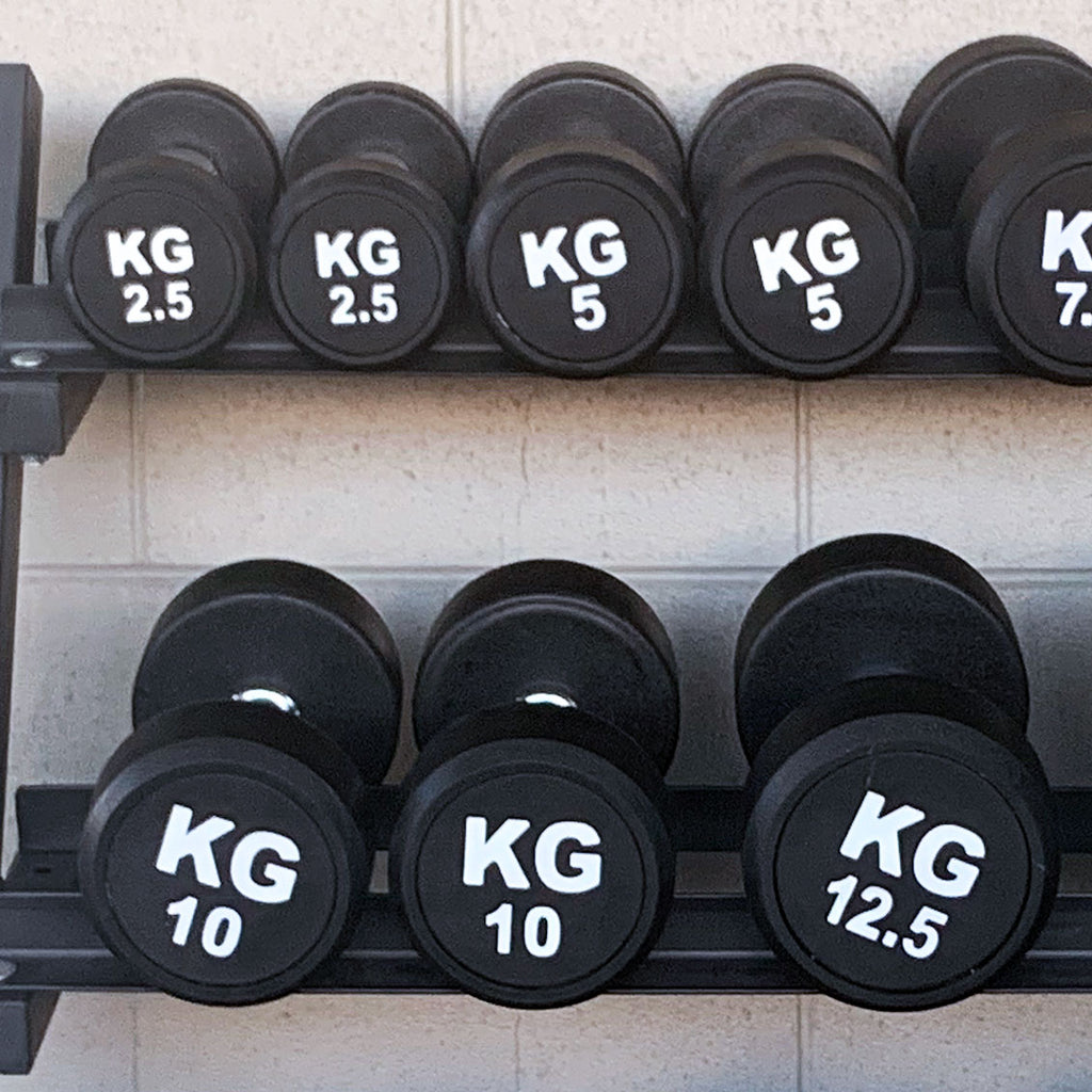 12.5KGx2 Rubber Round Dumbbells Black (EZ037-5x2) Thick Handle 33mm - www.ezyliving.co.nz