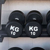 10KGx2 Rubber Round Dumbbells Black (EZ037-4x2) Thick Handle 33mm - www.ezyliving.co.nz