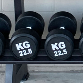 22.5KGx2 Rubber Round Dumbbells Black (EZ037-9x2) Thick Handle 33mm - www.ezyliving.co.nz
