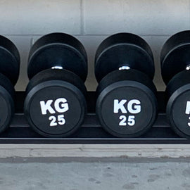 25KGx2 Rubber Round Dumbbells Black (EZ037-10x2) Thick Handle 33mm - www.ezyliving.co.nz