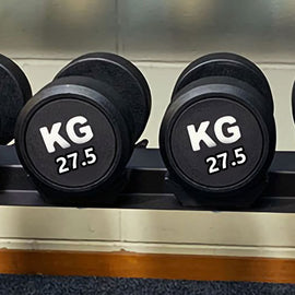 27.5KGx2 Rubber Round Dumbbells Black (EZ037-11x2) Thick Handle 33mm - www.ezyliving.co.nz