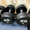 50KGx2 Rubber Round Dumbbells Black (EZ037-20x2) Thick Handle 33mm - www.ezyliving.co.nz