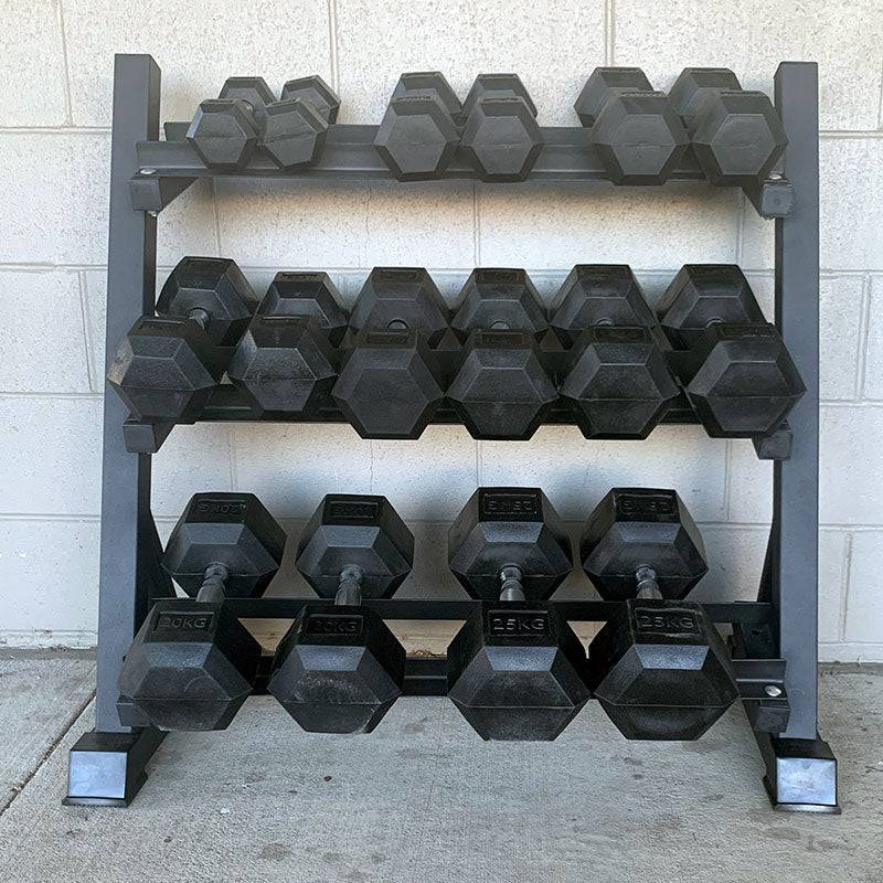 105KG Hex Dumbbells Combo+3-Tire Dumbbell Rack (EZ211C105KG-047) 6 pairs - www.ezyliving.co.nz