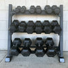 135KG Hex Dumbbells Combo+3-Tire Dumbbell Rack (EZ211C135KG-047) 6 pairs - www.ezyliving.co.nz