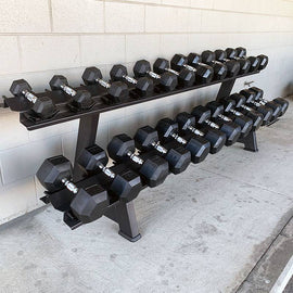 275KG Hex Dumbbells Set with 10 pairs Solid Rack (EZ211C275KG-122-1) - www.ezyliving.co.nz