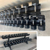 1550KG Hex Dumbbells Black Rubber (24 Pairs 2.5KG-70KG) with Solid Frame Rack - www.ezyliving.co.nz