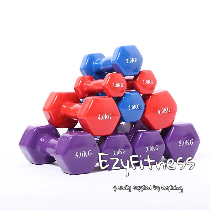 2KGx2 Rubber Dumbbells (assorted color) (EZ041-4) - www.ezyliving.co.nz
