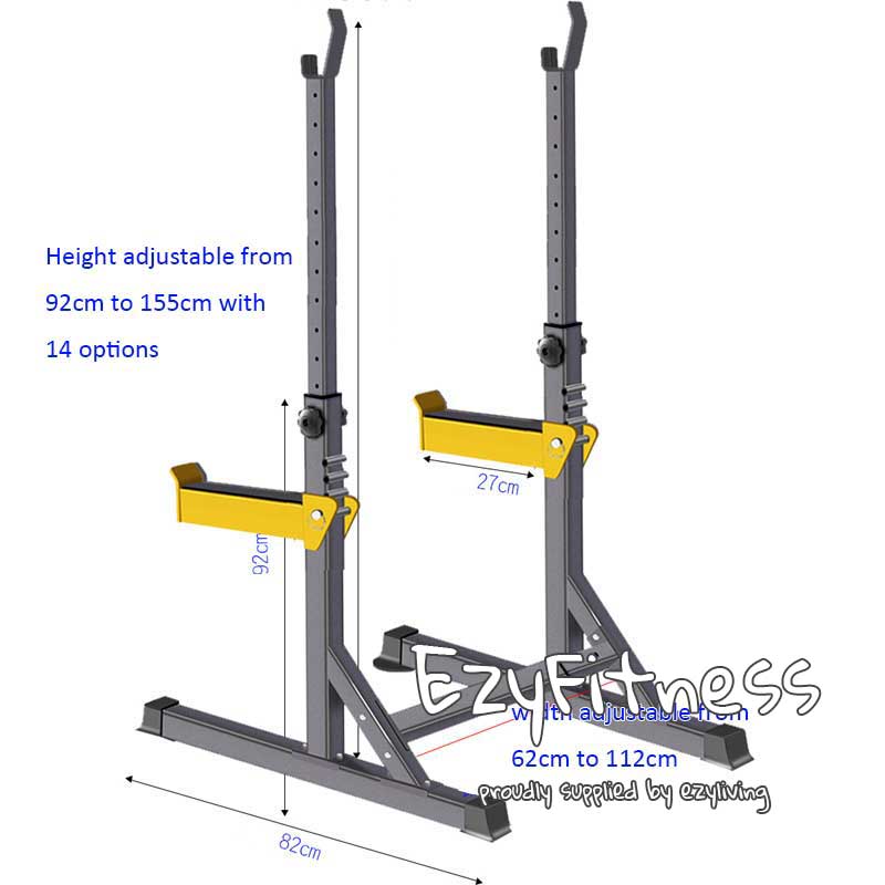 Foldable Bench + Squat Rack (EZ006+062)HOME GYM PACKAGE - www.ezyliving.co.nz