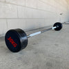 Fixed Barbell (EZ129-B) BLACK with RED - www.ezyliving.co.nz