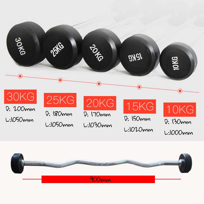 100KG Fixed Barbell + Barbell Stand (EZ130 Curl) - www.ezyliving.co.nz