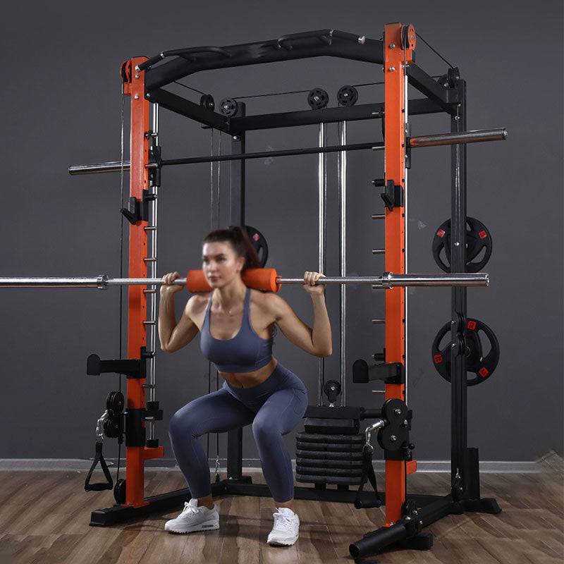 Smith Machine Full Cage + Quick Adjustable Bench + Barbell Plats 80KG - www.ezyliving.co.nz