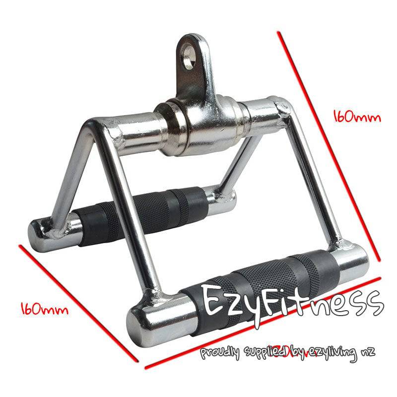 (EZ153-1) Cable Machine Attachment - Pulldown Bar Revolving Double D-handle - www.ezyliving.co.nz