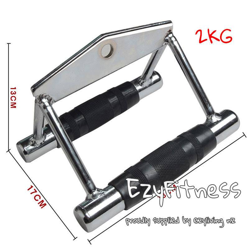 (EZ153-2) Cable Machine Attachment  - Pulldown Bar Close Grip Double D-handle - www.ezyliving.co.nz