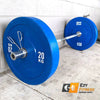 100KG Color Bumper Combo: 80KG Bumper Plates+2.2m 7ft Olympic Bar 20KG D:445mm - www.ezyliving.co.nz