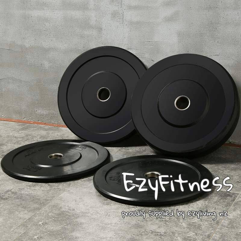 120KG Set - Bumper Plates Black Rubber 510MM 50mm Olympic (EZ167C120KG) - www.ezyliving.co.nz