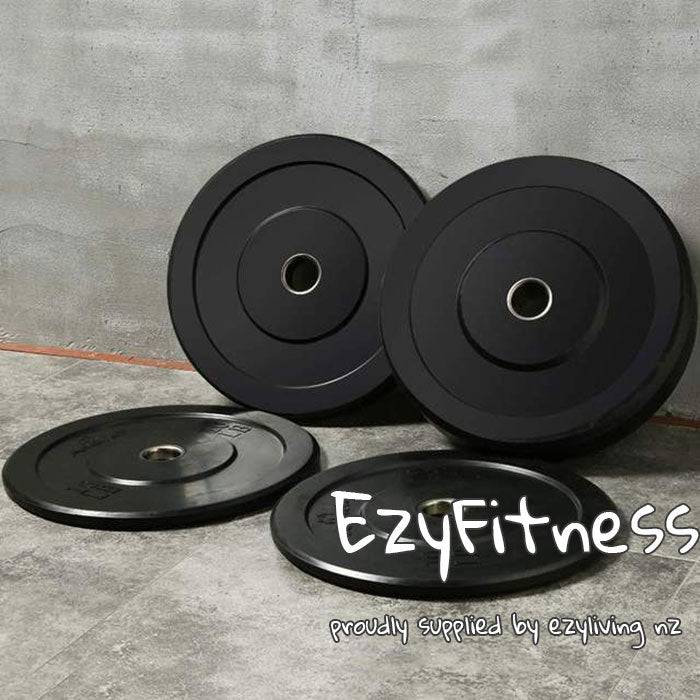 40KG Set - Bumper Plates Black Rubber 510MM for 50mm Olympic Bar (EZ167C40KG) - www.ezyliving.co.nz