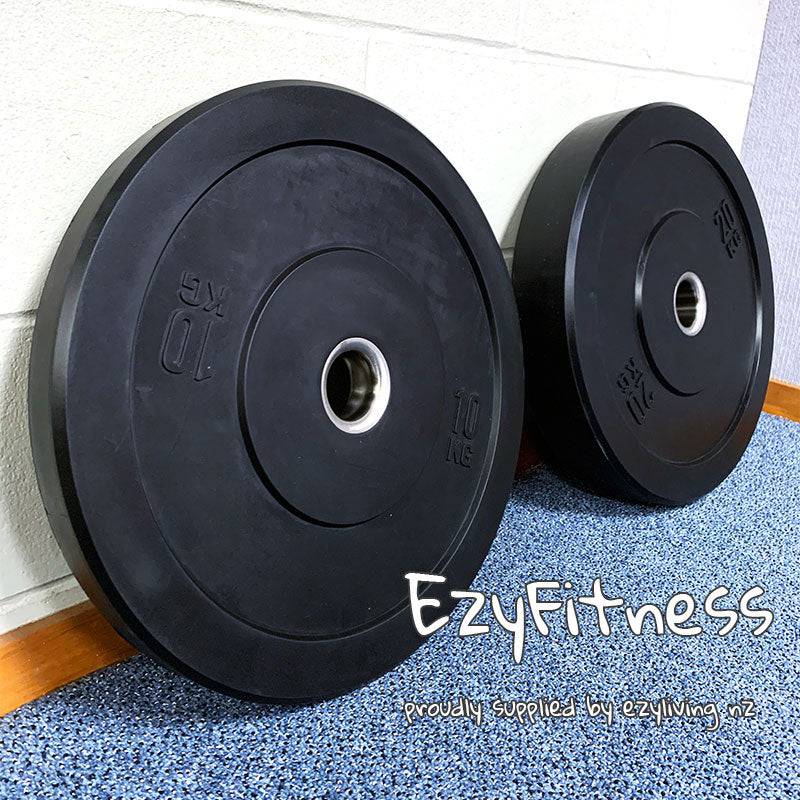 10KGx2 Bumper Plates Black Rubber 510MM 50mm (EZ167-2x2) - www.ezyliving.co.nz