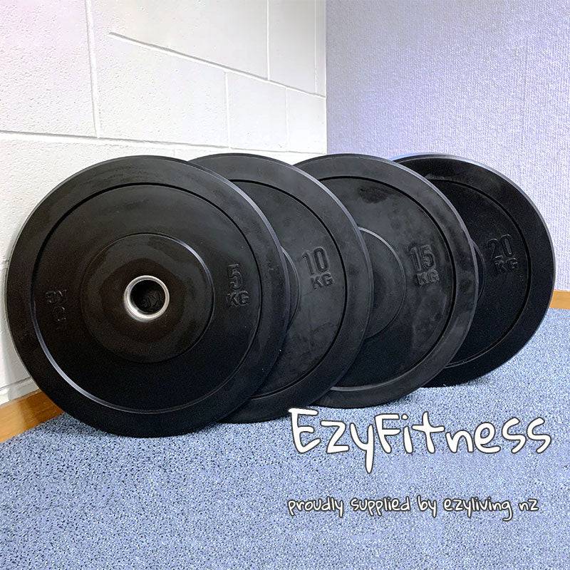 10KGx2 Bumper Plates Black Rubber 510MM 50mm (EZ167-2x2) - www.ezyliving.co.nz