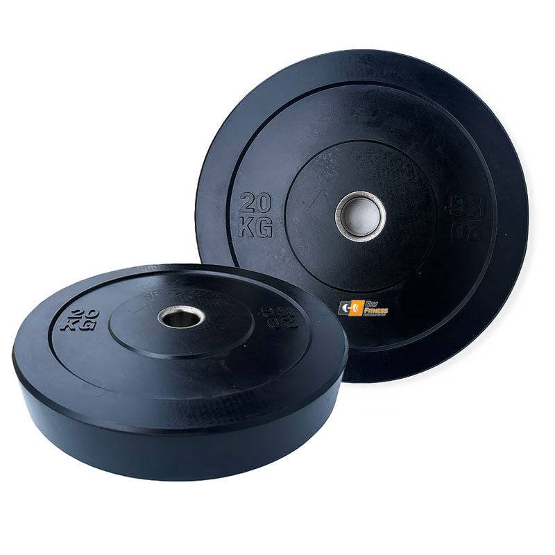 140KG Bumper Combo: 120KG Black Bumper Plates+2.2m Olympic Bar 700lbs (EZ167) - www.ezyliving.co.nz