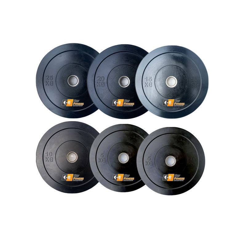 100KG Set - Bumper Plates Black Rubber 510MM for 50mm Olympic Bar (EZ167C100KG) - www.ezyliving.co.nz